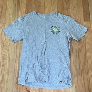Quicksilver T Shirt Small Gray Logo Short Sleeve Cotton Hiking Outdoors